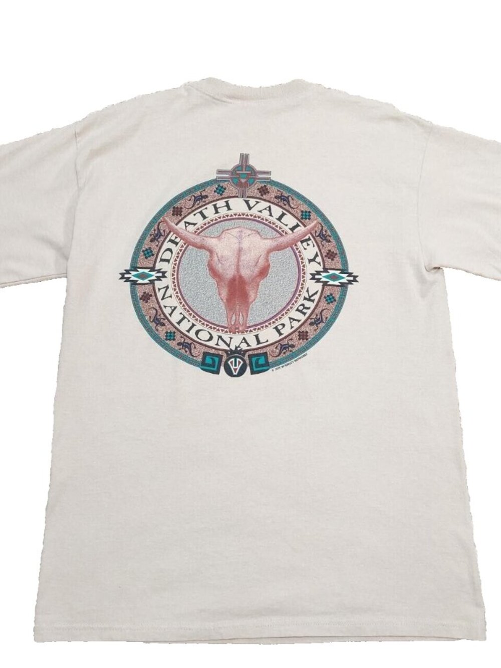 Vtg Death Valley CA National Park Tribal Skull Print T-Shirts Fred Harvey Sz M